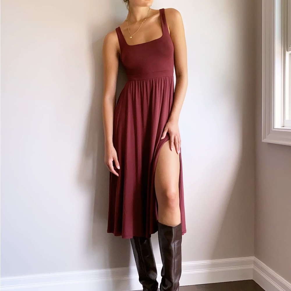 Aritzia Mauve Long Slit Dress